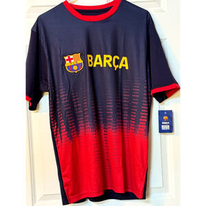 FC Barcelona Red and Navy Adult Gameday SSleeve T-Shirt Size Large New With Tags